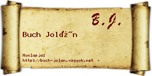 Buch Jolán névjegykártya