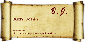 Buch Jolán névjegykártya